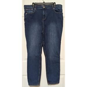 On 34th Jeans Womens 22W Petite Blue Skinny Leg Stretch Denim 5 Pocket Zip Fly